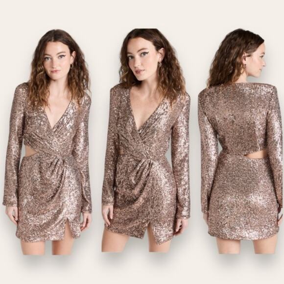 Jonathan Simkhai Conrad Hammered Sequins Blazer Mini Dress Latte 2 Women’s - Picture 10 of 10